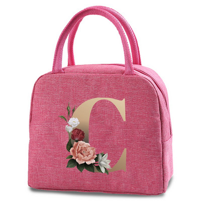 Aukstuma somas Pārnēsājami Rāvējslēdzējs Termiski zelta iniciāļi ar burtu apdruku pusdienu maisiņi sievietēm Ērti pusdienu kastītes pārtikas uzglabāšanas somas