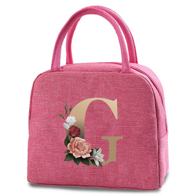 Aukstuma somas Pārnēsājami Rāvējslēdzējs Termiski zelta iniciāļi ar burtu apdruku pusdienu maisiņi sievietēm Ērti pusdienu kastītes pārtikas uzglabāšanas somas
