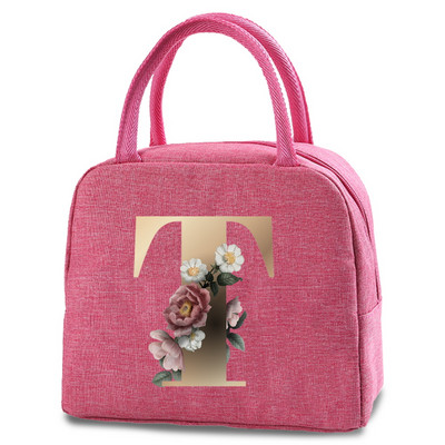 Aukstuma somas Pārnēsājami Rāvējslēdzējs Termiski zelta iniciāļi ar burtu apdruku pusdienu maisiņi sievietēm Ērti pusdienu kastītes pārtikas uzglabāšanas somas