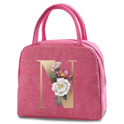 Aukstuma somas Pārnēsājami Rāvējslēdzējs Termiski zelta iniciāļi ar burtu apdruku pusdienu maisiņi sievietēm Ērti pusdienu kastītes pārtikas uzglabāšanas somas