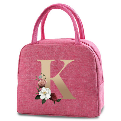 Aukstuma somas Pārnēsājami Rāvējslēdzējs Termiski zelta iniciāļi ar burtu apdruku pusdienu maisiņi sievietēm Ērti pusdienu kastītes pārtikas uzglabāšanas somas