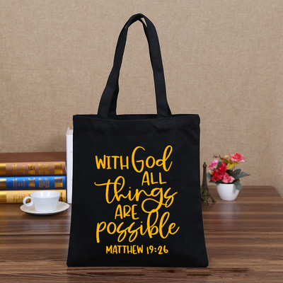 ISTENNEL MINDEN LEHETSÉGES Nyomtatás Vászon hordtáska nőnek 2021 Hope válltáska Eco újrafelhasználható bevásárlótáska kézitáskák