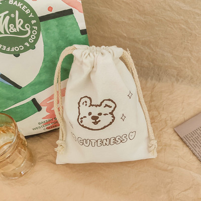 1 PC Organizator Kawaii Bear Platnena kozmetička torbica Ženska torbica za pohranu Slatka torbica za šminku Putne toaletne torbice Putni pribor za pranje