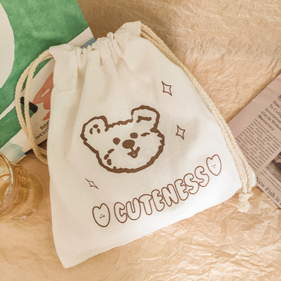 1 PC Organizator Kawaii Bear Platnena kozmetička torbica Ženska torbica za pohranu Slatka torbica za šminku Putne toaletne torbice Putni pribor za pranje