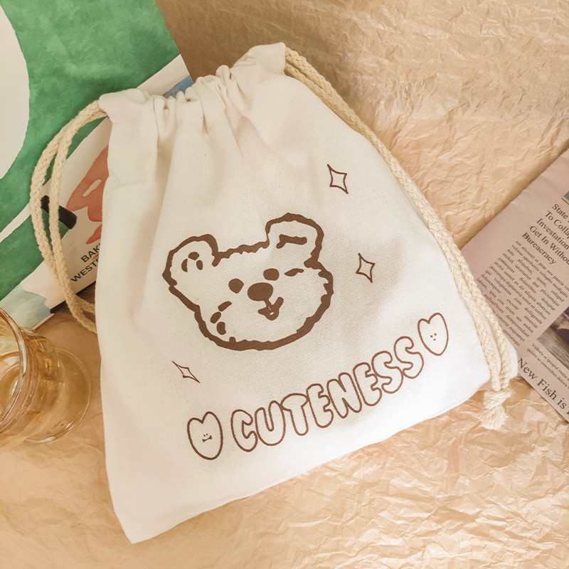 1 PC Organizator Kawaii Bear Platnena kozmetička torbica Ženska torbica za pohranu Slatka torbica za šminku Putne toaletne torbice Putni pribor za pranje