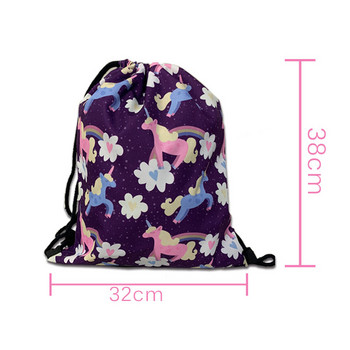 Mandala Floral Printing Τσάντα με κορδόνια Γυναικεία σαν Mandala Backpack Travel Shopping Φορητή πτυσσόμενη τσάντα αποθήκευσης