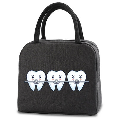 Prijenosne torbe za ručak Torbica za svježi hladnjak za studente u uredu Praktična kutija za ručak Torba za parove Posuda za hranu s otiscima na zubima Ručna torbica