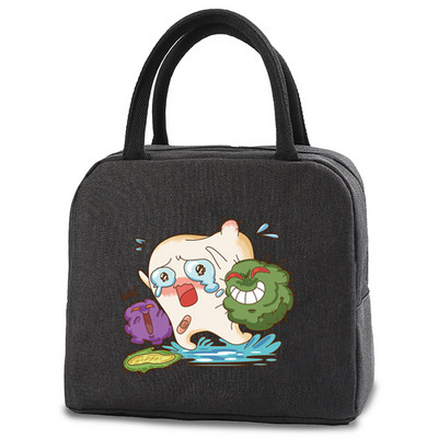 Prijenosne torbe za ručak Torbica za svježi hladnjak za studente u uredu Praktična kutija za ručak Torba za parove Posuda za hranu s otiscima na zubima Ručna torbica