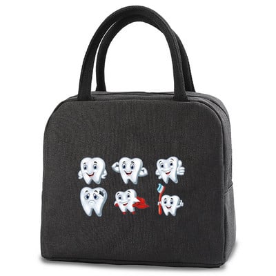 Prijenosne torbe za ručak Torbica za svježi hladnjak za studente u uredu Praktična kutija za ručak Torba za parove Posuda za hranu s otiscima na zubima Ručna torbica