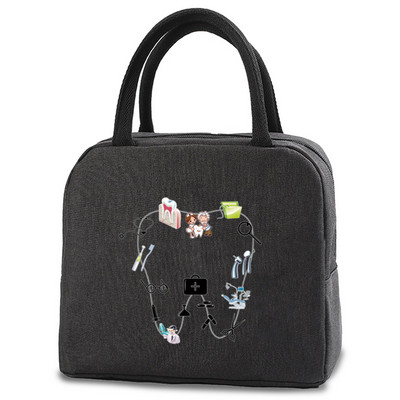 Prijenosne torbe za ručak Torbica za svježi hladnjak za studente u uredu Praktična kutija za ručak Torba za parove Posuda za hranu s otiscima na zubima Ručna torbica