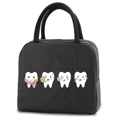 Prijenosne torbe za ručak Torbica za svježi hladnjak za studente u uredu Praktična kutija za ručak Torba za parove Posuda za hranu s otiscima na zubima Ručna torbica