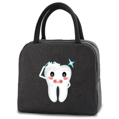 Prijenosne torbe za ručak Torbica za svježi hladnjak za studente u uredu Praktična kutija za ručak Torba za parove Posuda za hranu s otiscima na zubima Ručna torbica
