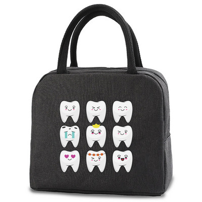 Prijenosne torbe za ručak Torbica za svježi hladnjak za studente u uredu Praktična kutija za ručak Torba za parove Posuda za hranu s otiscima na zubima Ručna torbica