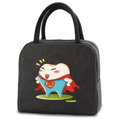 Prijenosne torbe za ručak Torbica za svježi hladnjak za studente u uredu Praktična kutija za ručak Torba za parove Posuda za hranu s otiscima na zubima Ručna torbica