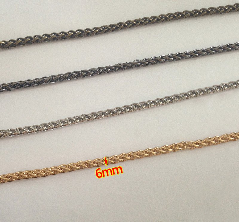Čelični lanac za torbu - DIY 6 mm zlatna, srebrna, crna, brušena brončana zamjenska naramenica za lanac preko ramena s OT kopčama