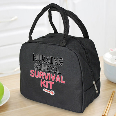 Hőszigetelt ebédlőtáska cipzáras hűtőtáska termikus táska ebédlődoboz vászon élelmiszer-piknik ebédtáskák munkához kézitáska nővér minta