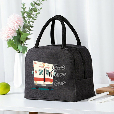 Hőszigetelt ebédlőtáska cipzáras hűtőtáska termikus táska ebédlődoboz vászon élelmiszer-piknik ebédtáskák munkához kézitáska nővér minta
