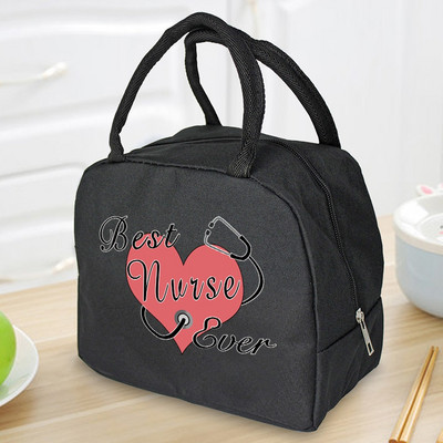 Hőszigetelt ebédlőtáska cipzáras hűtőtáska termikus táska ebédlődoboz vászon élelmiszer-piknik ebédtáskák munkához kézitáska nővér minta