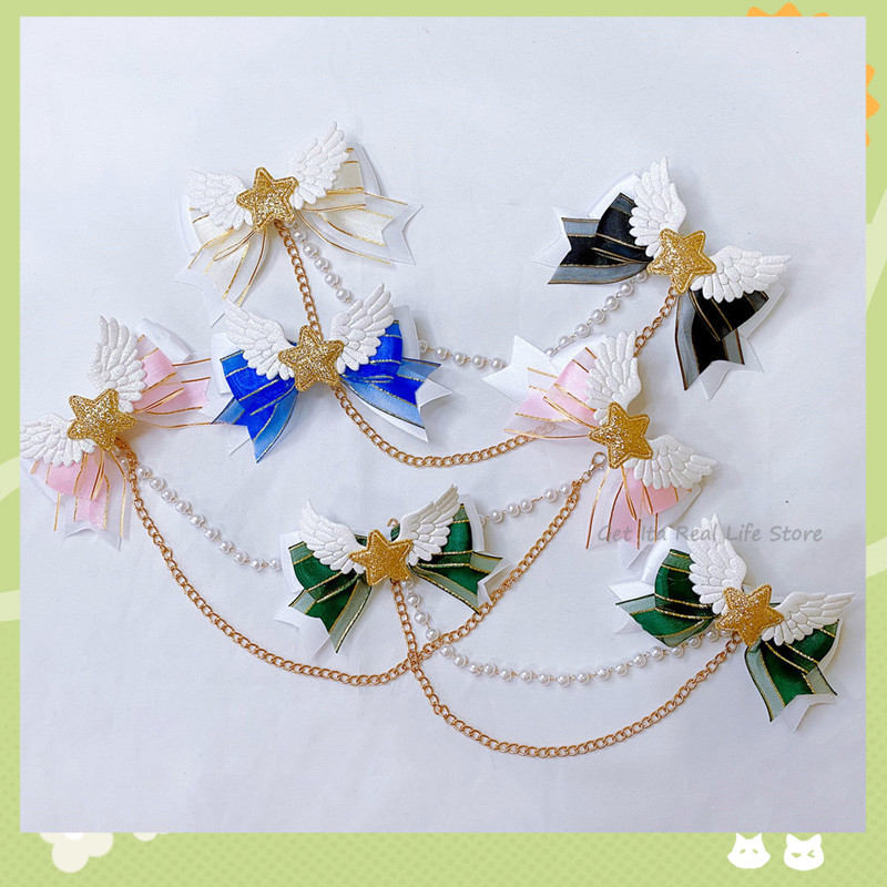 Kawaii Bow Ita Bag Chain Candy Colors Star Wing Bow Pins Podesiva DIY torba Pearl Chain Anime Itabag Decoration Accessories H340