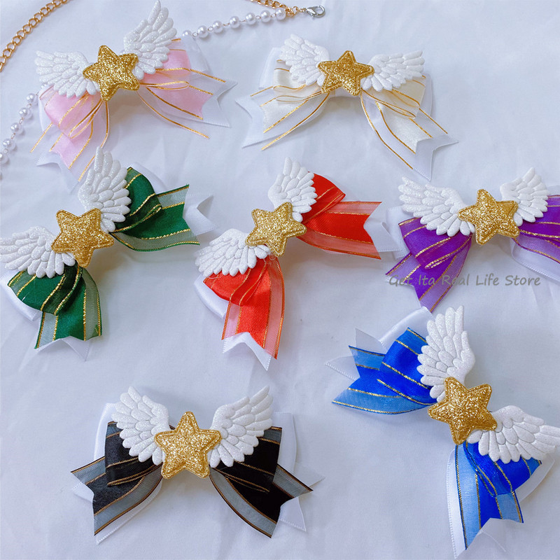 Kawaii Bow Ita Bag Chain Candy Colors Star Wing Bow Pins Podesiva DIY torba Pearl Chain Anime Itabag Decoration Accessories H340