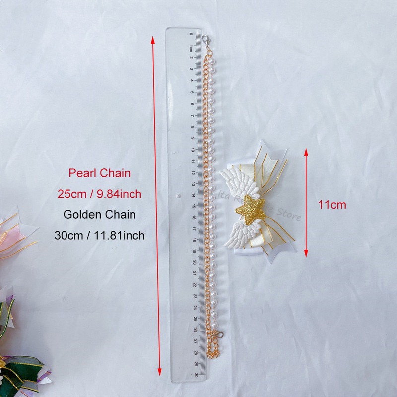 Kawaii Bow Ita Bag Chain Candy Colors Star Wing Bow Pins Podesiva DIY torba Pearl Chain Anime Itabag Decoration Accessories H340