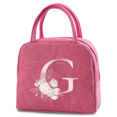 Kanvas pusdienu kastes soma Jauna rozā ziedu dzesētāja piknika soma Modes pusdienu soma Skolas pārtikas izolēta vakariņu soma kempinga ceļojumu rokassoma