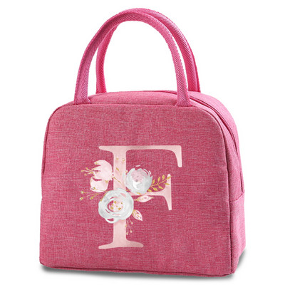 Kanvas pusdienu kastes soma Jauna rozā ziedu dzesētāja piknika soma Modes pusdienu soma Skolas pārtikas izolēta vakariņu soma kempinga ceļojumu rokassoma
