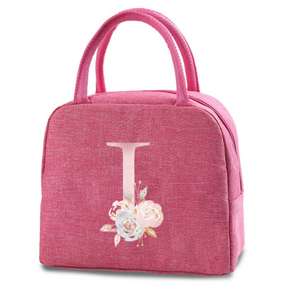 Kanvas pusdienu kastes soma Jauna rozā ziedu dzesētāja piknika soma Modes pusdienu soma Skolas pārtikas izolēta vakariņu soma kempinga ceļojumu rokassoma