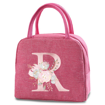 Kanvas pusdienu kastes soma Jauna rozā ziedu dzesētāja piknika soma Modes pusdienu soma Skolas pārtikas izolēta vakariņu soma kempinga ceļojumu rokassoma