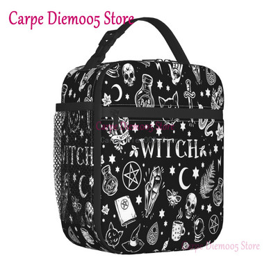 Mystická duchovná doska Halloween Witch Lunch Box nepriepustný Ouija okultný mágia chladič termálne izolované jedlo obed taška kancelária