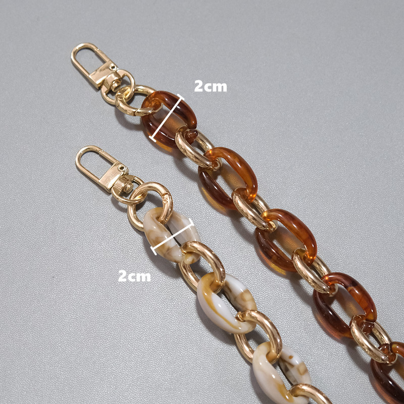 Modes sieviešu rokassomu aksesuāru ķēdes Melns bēšs dzintara krāsas metāls, noņemams sveķu luksusa siksna, sieviešu sajūga plecu soma ķēde