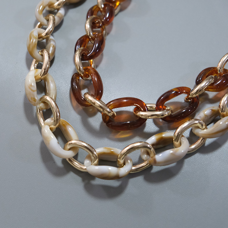 Modes sieviešu rokassomu aksesuāru ķēdes Melns bēšs dzintara krāsas metāls, noņemams sveķu luksusa siksna, sieviešu sajūga plecu soma ķēde