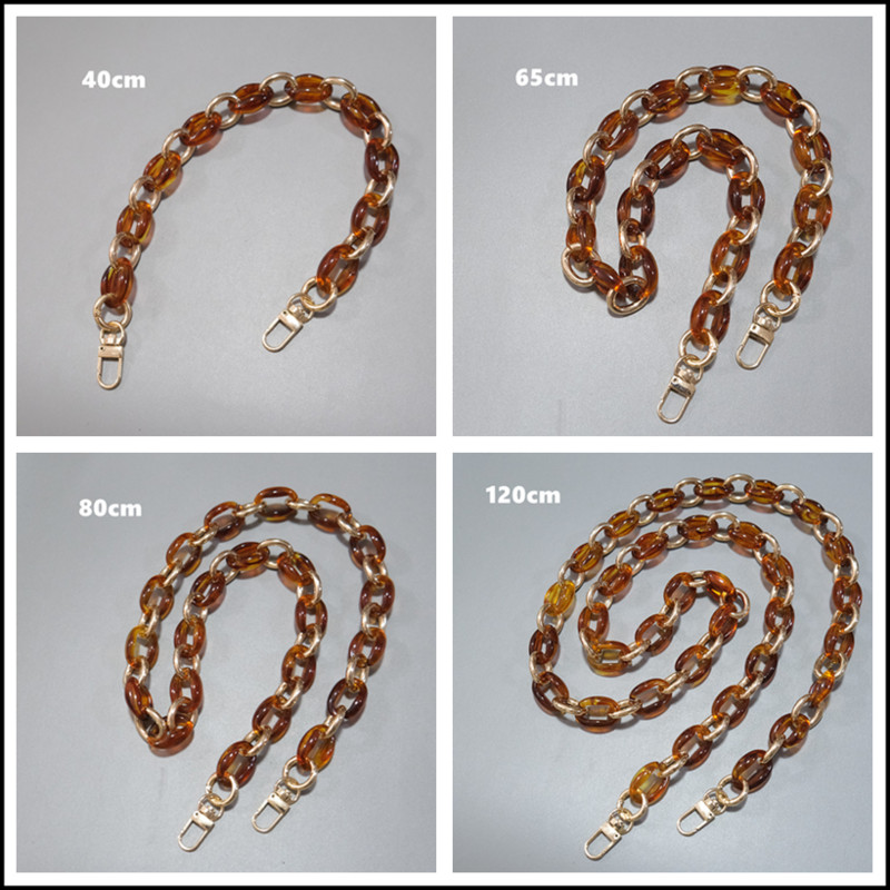 Modes sieviešu rokassomu aksesuāru ķēdes Melns bēšs dzintara krāsas metāls, noņemams sveķu luksusa siksna, sieviešu sajūga plecu soma ķēde