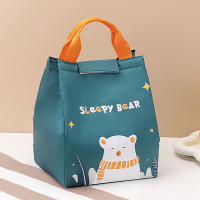 Geantă portabilă de prânz, cutie termoizolată impermeabilă, husă Bento, geantă izolatoare pentru cină, organizator drăguț de prânz îngroșat pentru studenți