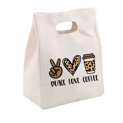 Viața începe după cafea Prânz Geantă frigorifică Toc din pânză Folie izolată Geanta termică pentru picnic Container pentru cină de birou Depozitare alimente