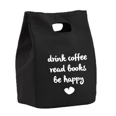 Viața începe după cafea Prânz Geantă frigorifică Toc din pânză Folie izolată Geanta termică pentru picnic Container pentru cină de birou Depozitare alimente