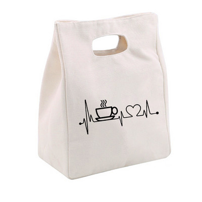 Viața începe după cafea Prânz Geantă frigorifică Toc din pânză Folie izolată Geanta termică pentru picnic Container pentru cină de birou Depozitare alimente