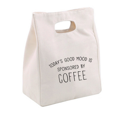 Viața începe după cafea Prânz Geantă frigorifică Toc din pânză Folie izolată Geanta termică pentru picnic Container pentru cină de birou Depozitare alimente