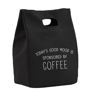 Viața începe după cafea Prânz Geantă frigorifică Toc din pânză Folie izolată Geanta termică pentru picnic Container pentru cină de birou Depozitare alimente