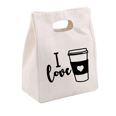 Viața începe după cafea Prânz Geantă frigorifică Toc din pânză Folie izolată Geanta termică pentru picnic Container pentru cină de birou Depozitare alimente