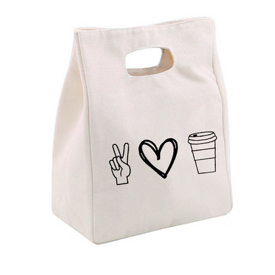 Viața începe după cafea Prânz Geantă frigorifică Toc din pânză Folie izolată Geanta termică pentru picnic Container pentru cină de birou Depozitare alimente