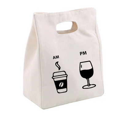 Viața începe după cafea Prânz Geantă frigorifică Toc din pânză Folie izolată Geanta termică pentru picnic Container pentru cină de birou Depozitare alimente