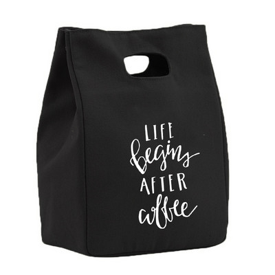 Viața începe după cafea Prânz Geantă frigorifică Toc din pânză Folie izolată Geanta termică pentru picnic Container pentru cină de birou Depozitare alimente