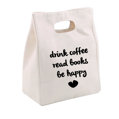 Viața începe după cafea Prânz Geantă frigorifică Toc din pânză Folie izolată Geanta termică pentru picnic Container pentru cină de birou Depozitare alimente