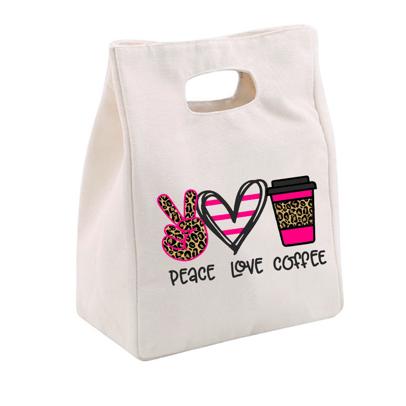 Viața începe după cafea Prânz Geantă frigorifică Toc din pânză Folie izolată Geanta termică pentru picnic Container pentru cină de birou Depozitare alimente