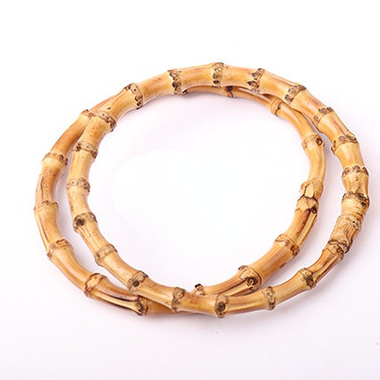 12/14 somas rokturi O formas bambusa imitācijas rokturis DIY sieviešu somiņai ar rokām izgatavota rokassomiņa ar saiti sprādzi Somas piederumu daļa