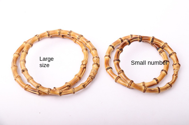 12/14 somas rokturi O formas bambusa imitācijas rokturis DIY sieviešu somiņai ar rokām izgatavota rokassomiņa ar saiti sprādzi Somas piederumu daļa