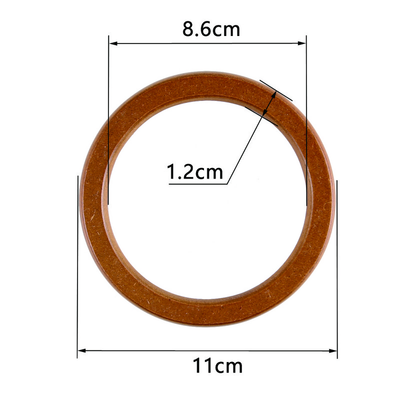Kerek fa fogantyú kézzel készített kézitáskához Barkácsolás hordtáska pénztárca keret készítés táska akasztó táska tartozékok alkatrészek akasztó