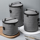 Fashion Oxford Thermal bag για μεσημεριανό Φορητό φαγητό για πικνίκ Φρέσκο-διατηρώντας δροσερό Γυναικείες άντρες Bento Box Στρογγυλές τσάντες με βαρέλι