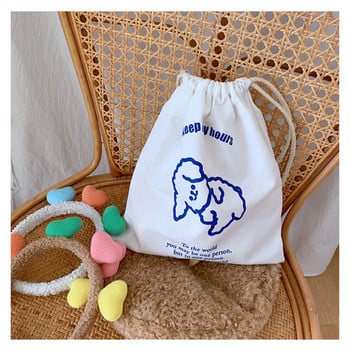 Cute Cartoon Ins Drawstring Bag Cloud Smiling Face Storage Bags Organizer Καλλυντικά Χαρτικά Τσάντες Γυναικείες τσάντες με κορδόνια